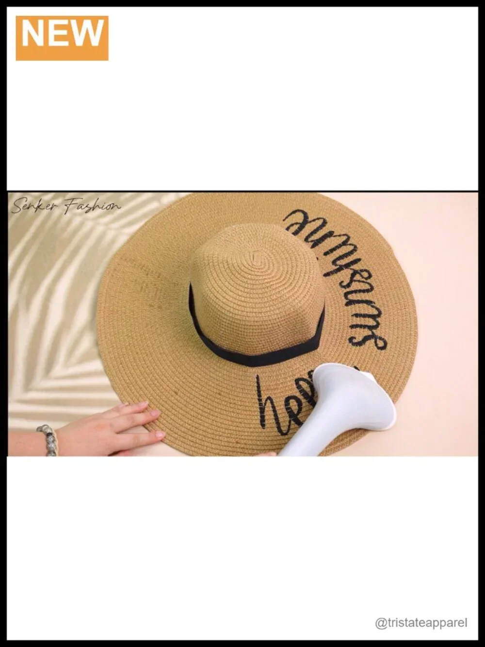 Floppy Wide Brim Straw Sun Hat for Women, Adjustable Beach Hat with Chin Strap,